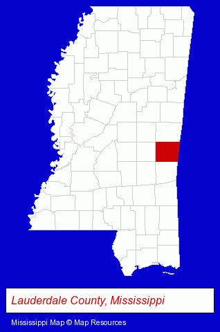 Mississippi map, showing the general location of Wtok-Tv