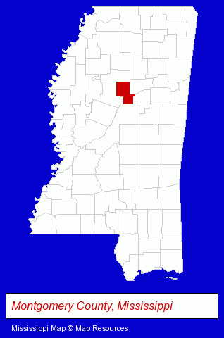 Mississippi map, showing the general location of ANEL Corporation