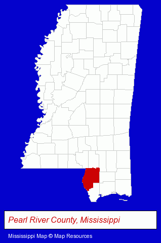 Mississippi map, showing the general location of Ram Machine Tooling Inc