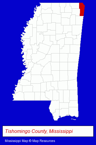 Mississippi map, showing the general location of Tupelo Orthopedic Clinic - F Mitchell Massey MD