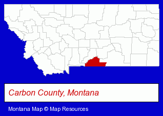 Montana map, showing the general location of Beartooth Nature Center