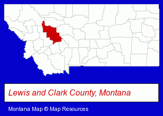 Montana map, showing the general location of Schlenker & Mc Kittrick