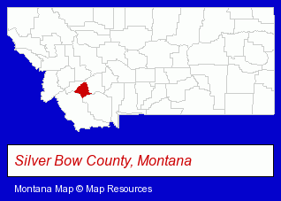 Montana map, showing the general location of Atadata