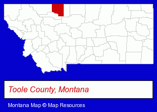 Montana map, showing the general location of KZIN