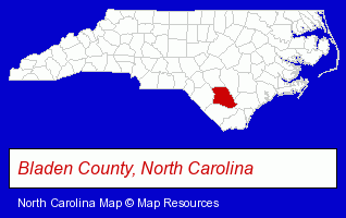 Bladen County, North Carolina locator map