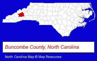 North Carolina map, showing the general location of Billies Painting Service