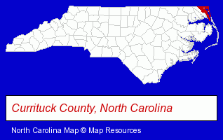 North Carolina map, showing the general location of Lighthouse Resort Service Inc