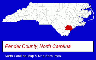 North Carolina map, showing the general location of Southern Asphalt