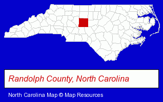 North Carolina map, showing the general location of Family & Community Medicine - William C Thornton Jr MD