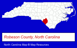 North Carolina map, showing the general location of BMCO