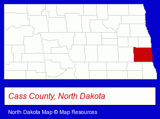 North Dakota map, showing the general location of Advanced Striping And Sealcoating