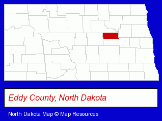 North Dakota map, showing the general location of East Central Special Education