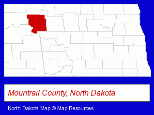 North Dakota map, showing the general location of Myers' Meats & Specialties