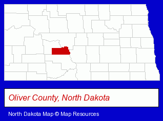 North Dakota map, showing the general location of Little Missouri State Park