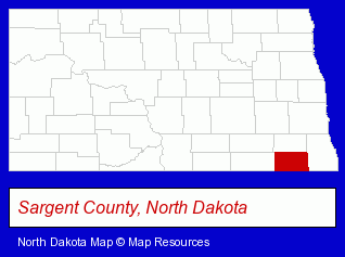 North Dakota map, showing the general location of Grotberg Electric Inc