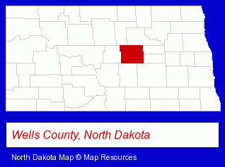 North Dakota map, showing the general location of Northern Appraisal & Realty