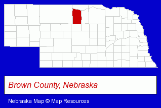 Nebraska map, showing the general location of Camp Witness