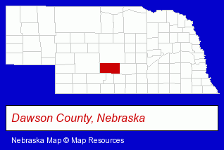 Nebraska map, showing the general location of Gothenburg Public Works