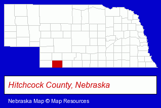 Nebraska map, showing the general location of Southwest Public Power District