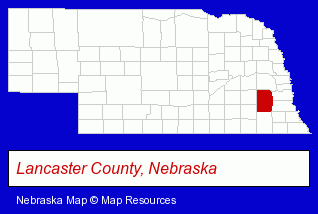 Nebraska map, showing the general location of Laundry Land