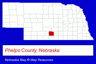 Nebraska map, showing the general location of YMCA