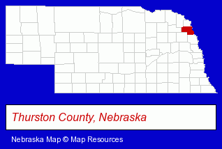 Nebraska map, showing the general location of Puckett Florist