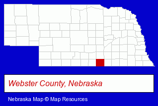 Nebraska map, showing the general location of Heritage Care Center