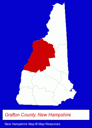 New Hampshire map, showing the general location of New England Industries