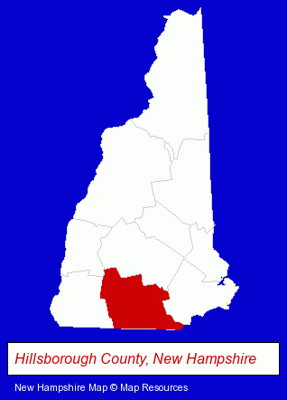 New Hampshire map, showing the general location of Mathewson Companies