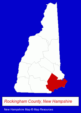 New Hampshire map, showing the general location of Dovetailed Kitchens