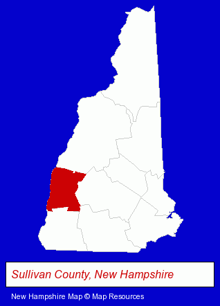 New Hampshire map, showing the general location of Prospect Hill Antiques