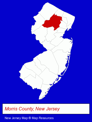 New Jersey map, showing the general location of Integrity Investigative Service