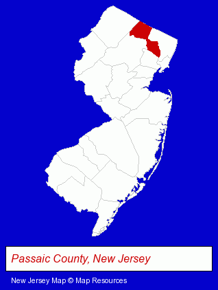 New Jersey map, showing the general location of Cangro Transmission CO of NJ