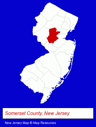 New Jersey map, showing the general location of Pave-Rite Inc