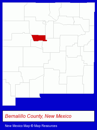 New Mexico map, showing the general location of Southwest Decoratives