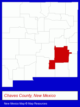 New Mexico map, showing the general location of Rains Surveying Company