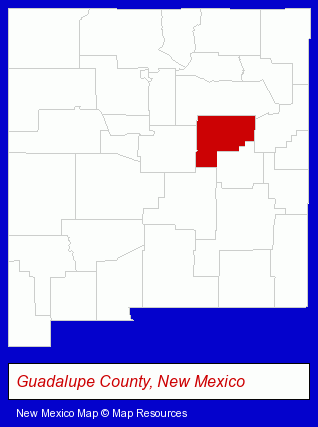 New Mexico map, showing the general location of Honstein Oil Company