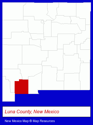 New Mexico map, showing the general location of Adobe Deli