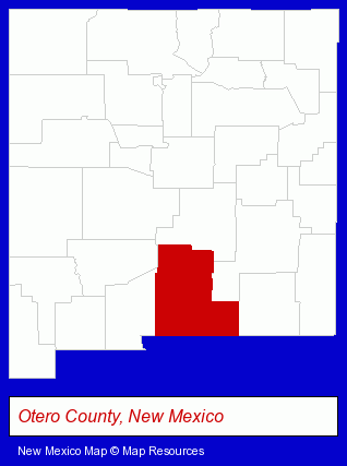New Mexico map, showing the general location of Mountain Propane