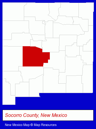 New Mexico map, showing the general location of Duane H Beers DDS