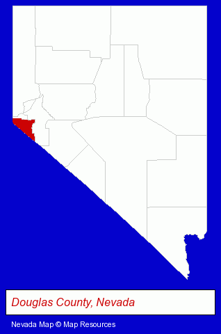 Nevada map, showing the general location of Native American Water Association