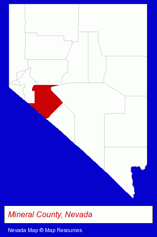Nevada map, showing the general location of Financial Horizons Credit Union