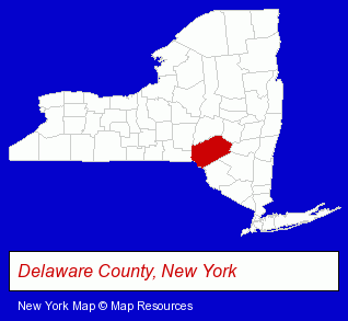 Delaware County, New York locator map