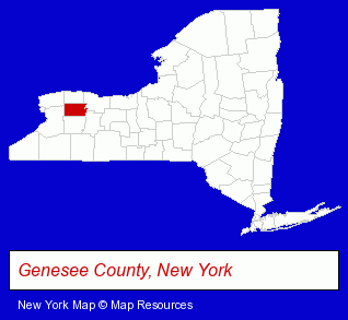 New York map, showing the general location of Tonawanda Valley Federal Credit Union