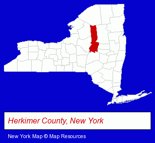 New York map, showing the general location of McCauley Mountain Ski Area