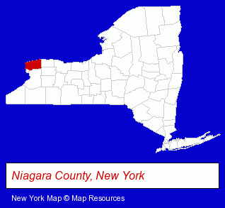 New York map, showing the general location of Niagara Hospice Inc