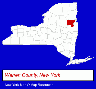 New York map, showing the general location of Adirondack Regional Insurance Agency