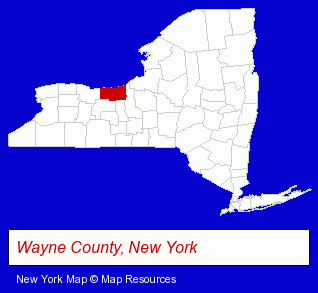 New York map, showing the general location of Macedon Family Chiropractic