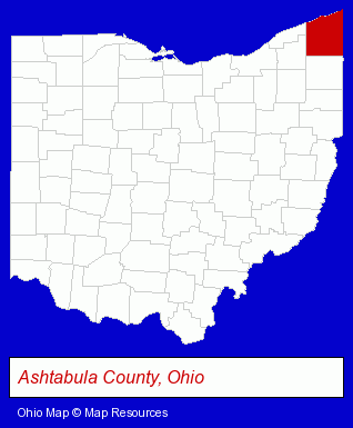 Ohio map, showing the general location of Lake City Plating Company