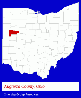 Ohio map, showing the general location of Tranquility Spinal Care